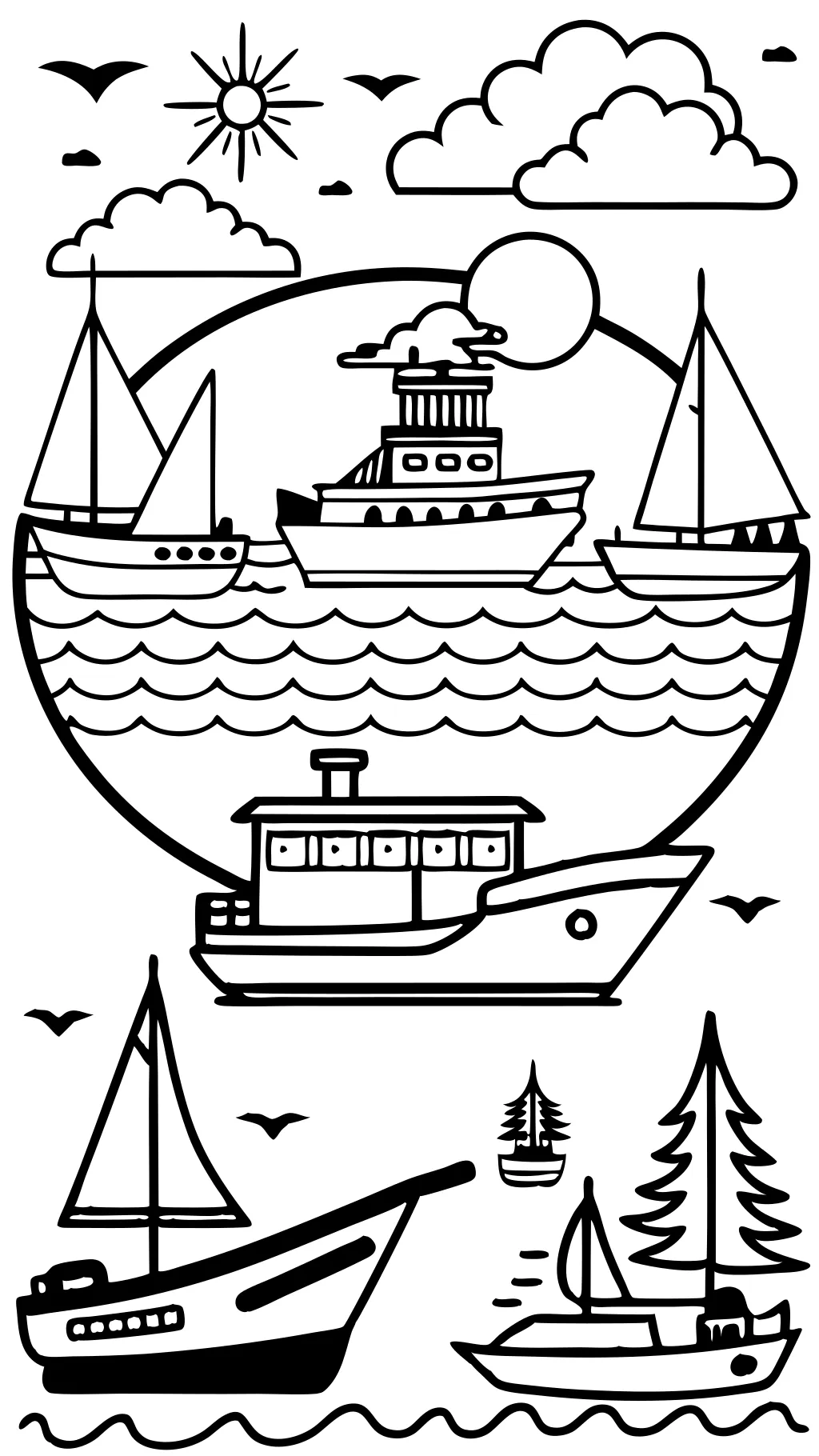 boats coloring pages